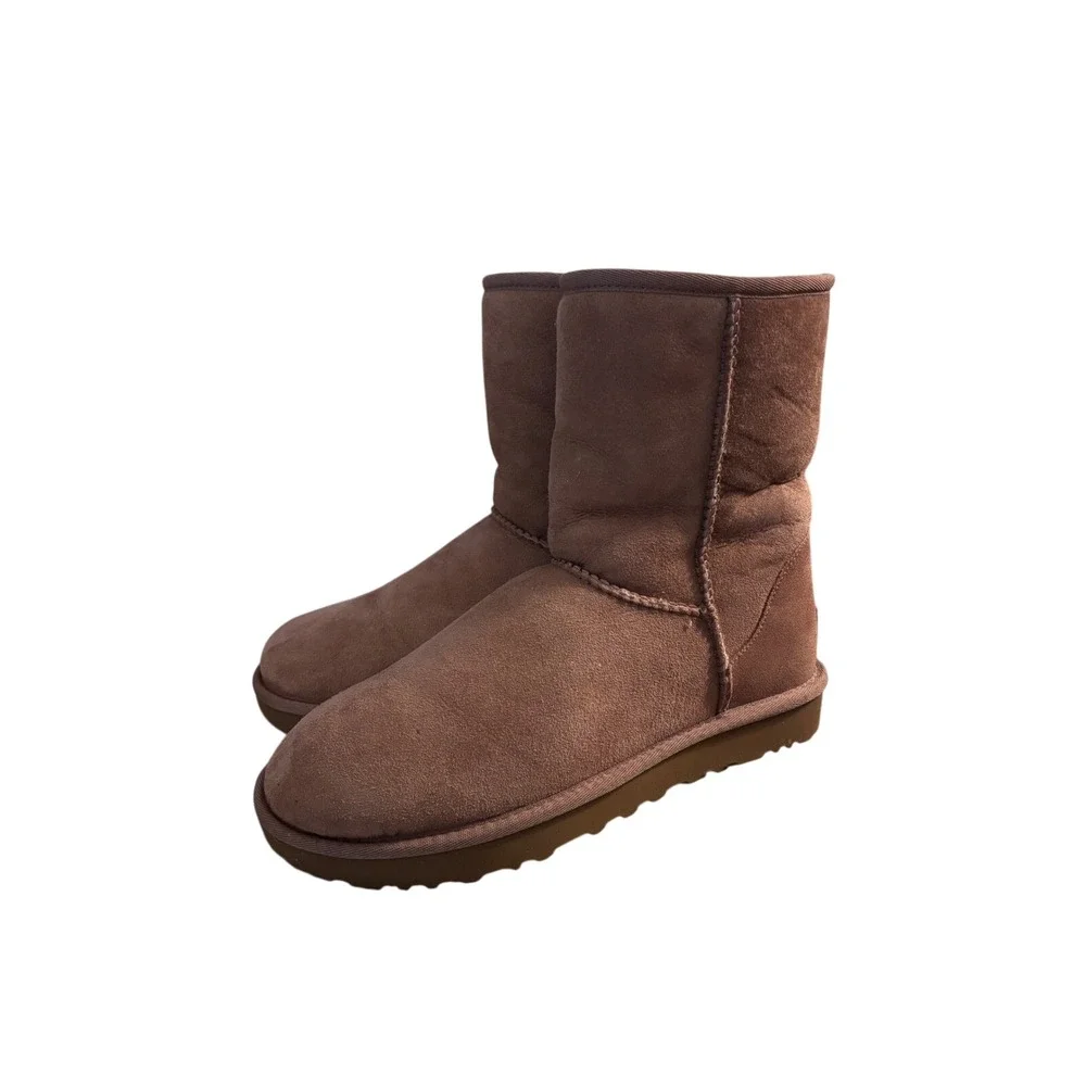 UGG Classic Short II‎ Chestnut Brown Suede Sheepskin Boots 1016223 Womens 9